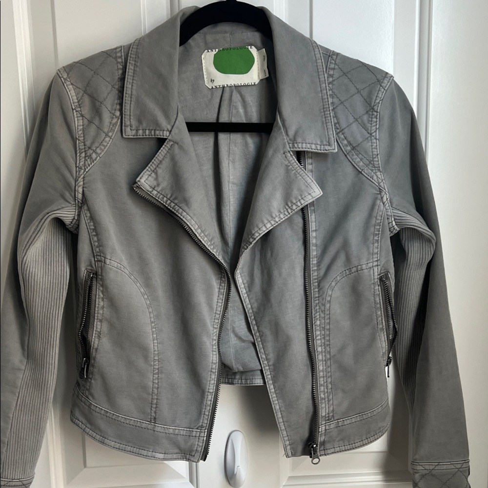 Anthropologie Gray Moto Jacket